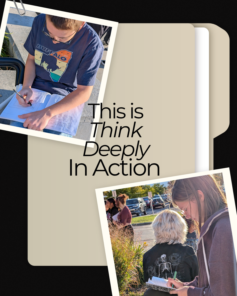 Photographs from Roy Jr's Investigative Science class as they work on a project "The Courtyard Case. A Mystery was found at Roy Jr."