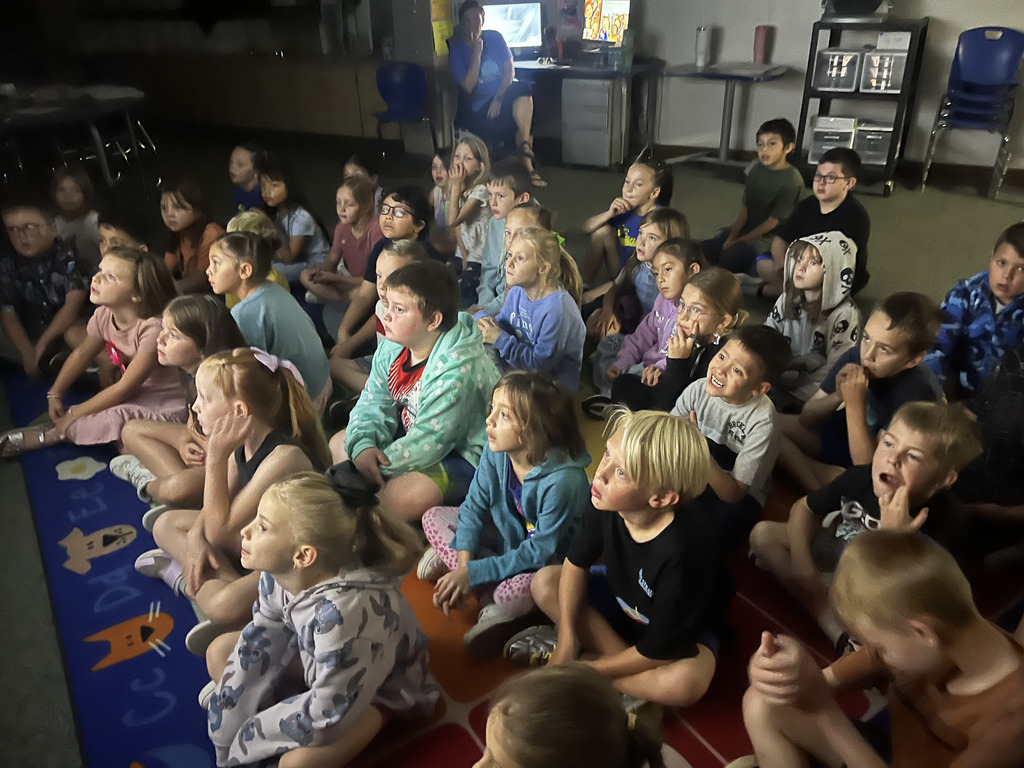 Students listening to a story