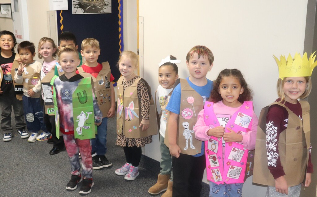 KIndergarten students wearing their ABC vests