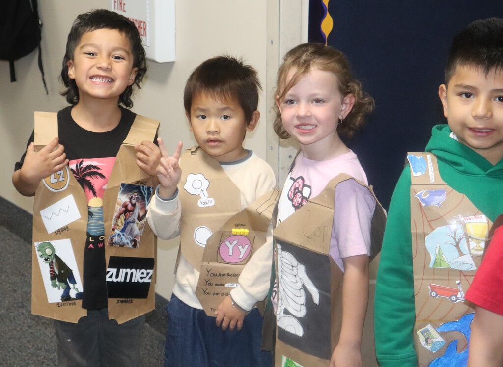 KIndergarten students wearing their ABC vests
