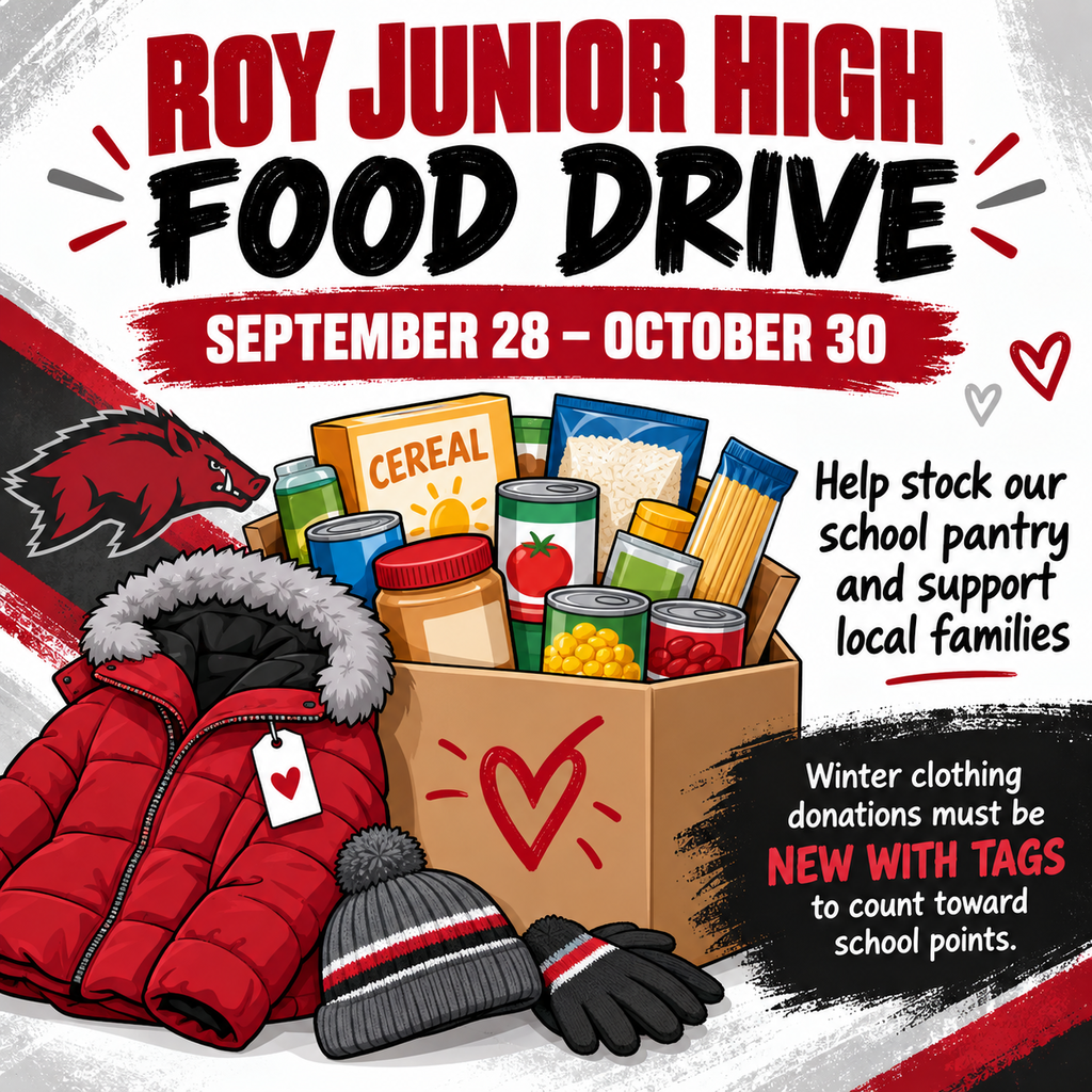 RJH Food Drive September 28th-October 30th