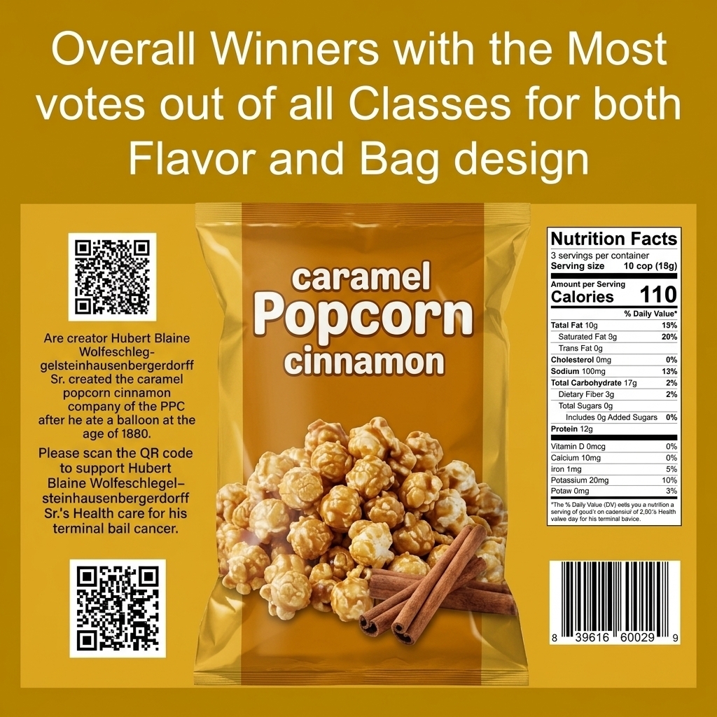 Here are the results of the Popcorn Seasoning and Packaging Designs.