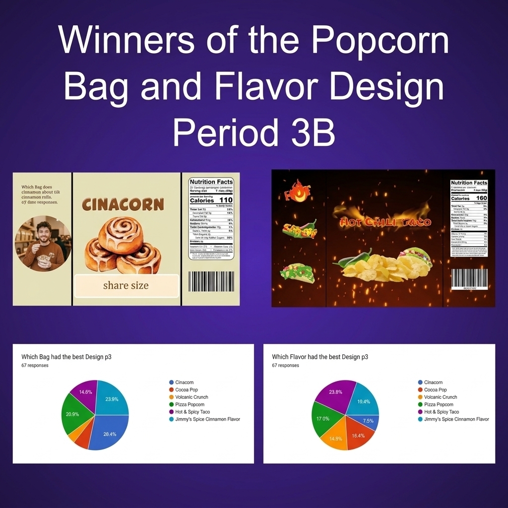 Here are the results of the Popcorn Seasoning and Packaging Designs.