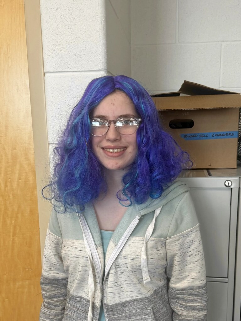 girl with crazy hair