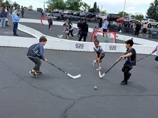 Action shot of Burch Creek Barracudas participating in the Tusky Takeover Field Day Event!