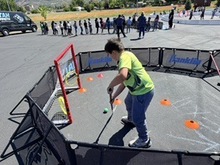 Action shot of Burch Creek Barracudas participating in the Tusky Takeover Field Day Event!