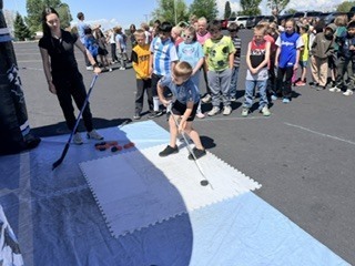 Action shot of Burch Creek Barracudas participating in the Tusky Takeover Field Day Event!