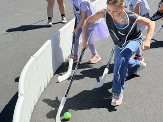 Action shot of Burch Creek Barracudas participating in the Tusky Takeover Field Day Event!