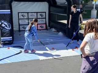Action shot of Burch Creek Barracudas participating in the Tusky Takeover Field Day Event!