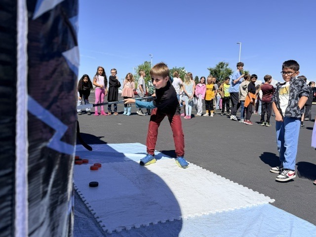 Action shot of Burch Creek Barracudas participating in the Tusky Takeover Field Day Event!