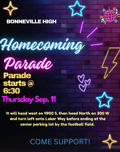Homecoming Parade starts at 6:30 pm on Thursday, Sept. 11