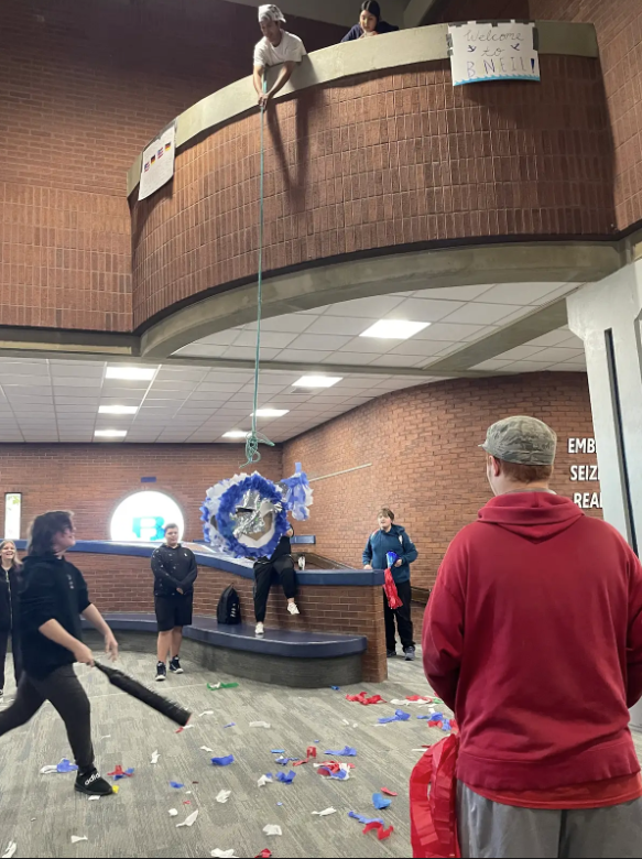 Sneak peek of the pinata party that will be held on Thursday during lunch.