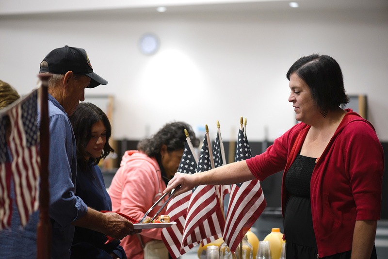 Photographs of the Roy Jr Veterans Day Breakfast and Assembly
