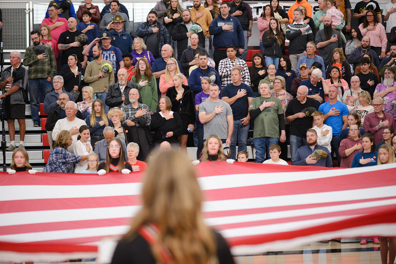 Photographs of the Roy Jr Veterans Day Breakfast and Assembly