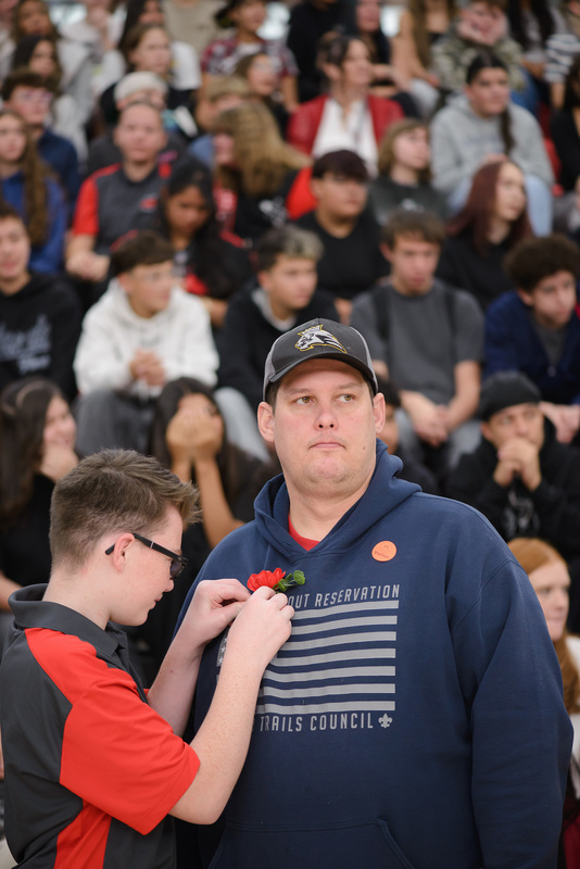 Photographs of the Roy Jr Veterans Day Breakfast and Assembly
