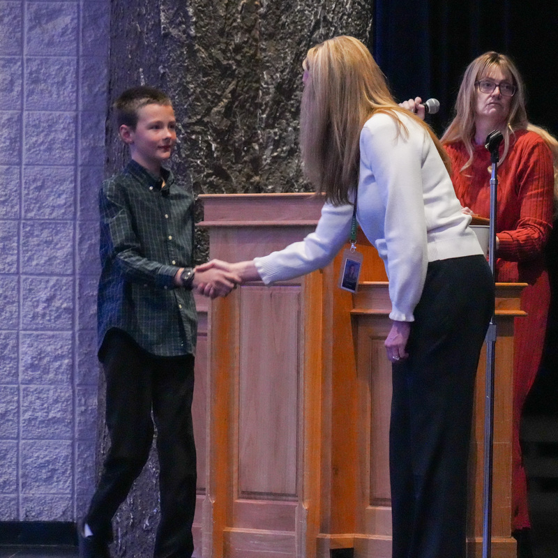 Stem fair winners receiving their awards