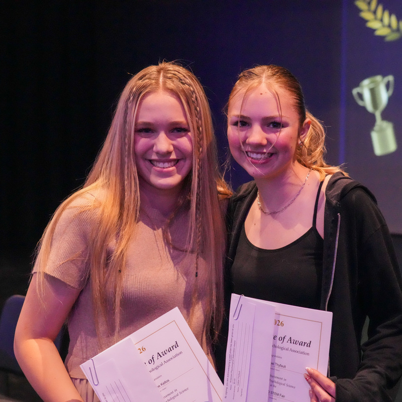 Stem fair winners receiving their awards