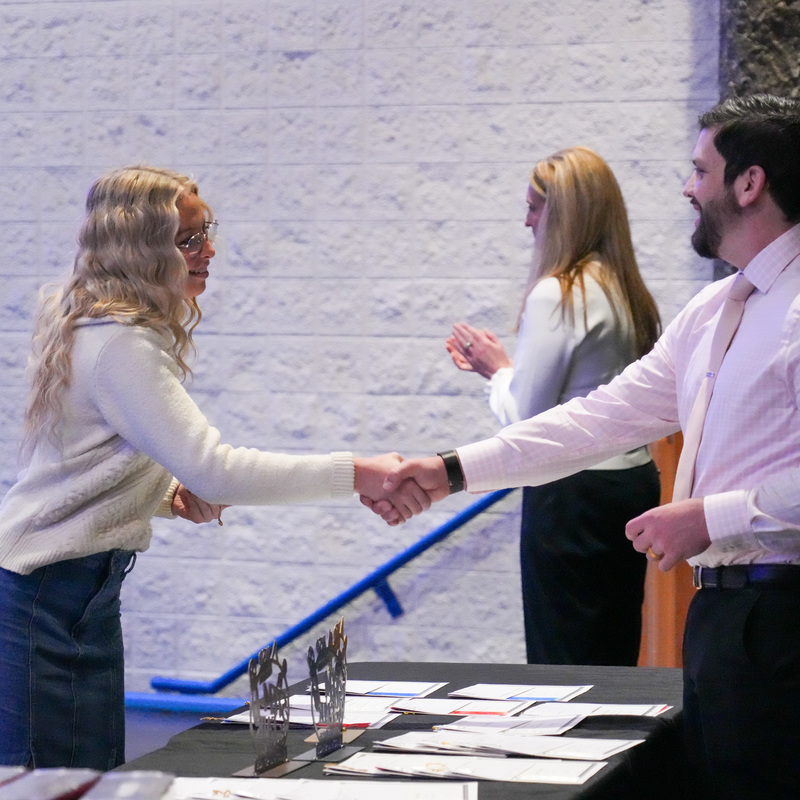 Stem fair winners receiving their awards