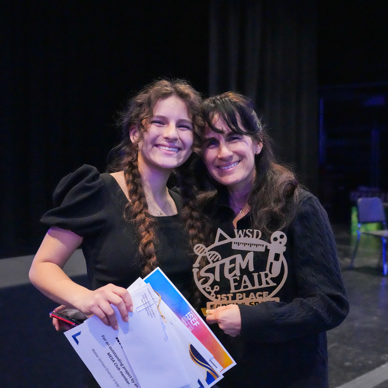 Stem fair winners receiving their awards