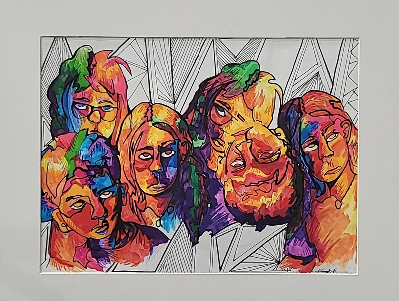 Abstract Faces Art Piece
