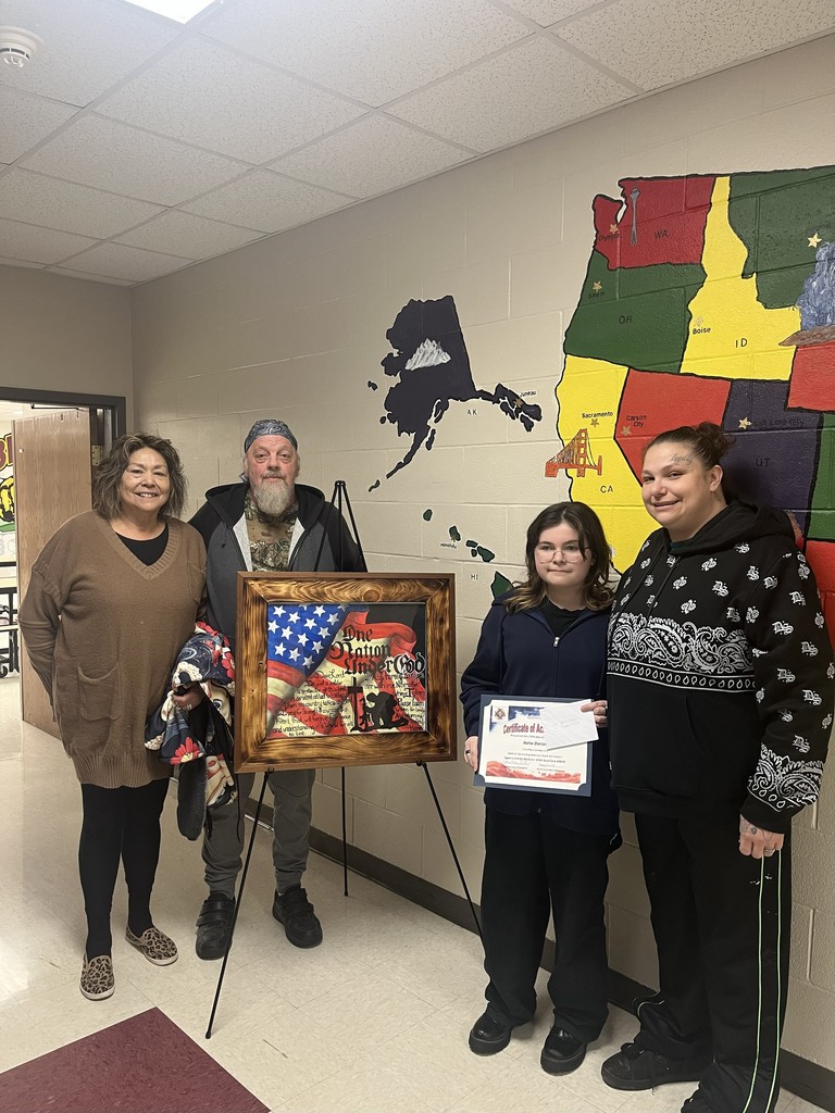 Group photo with art