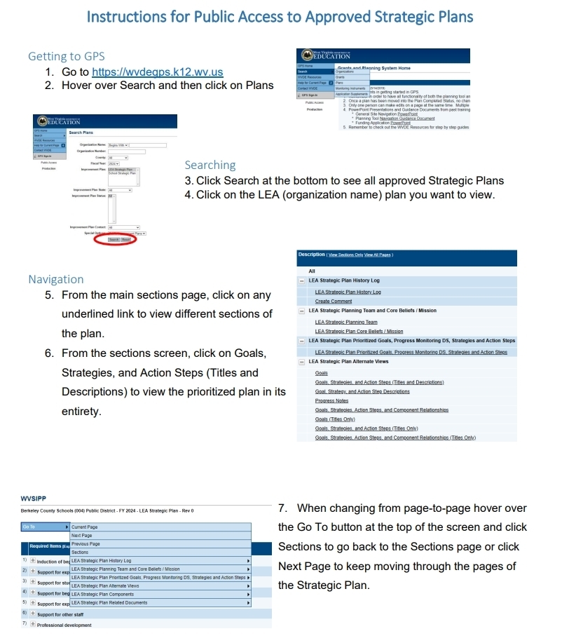 directions to finding the strategic plan