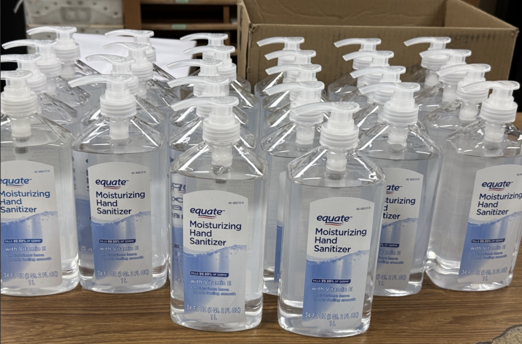 hand sanitizer donation