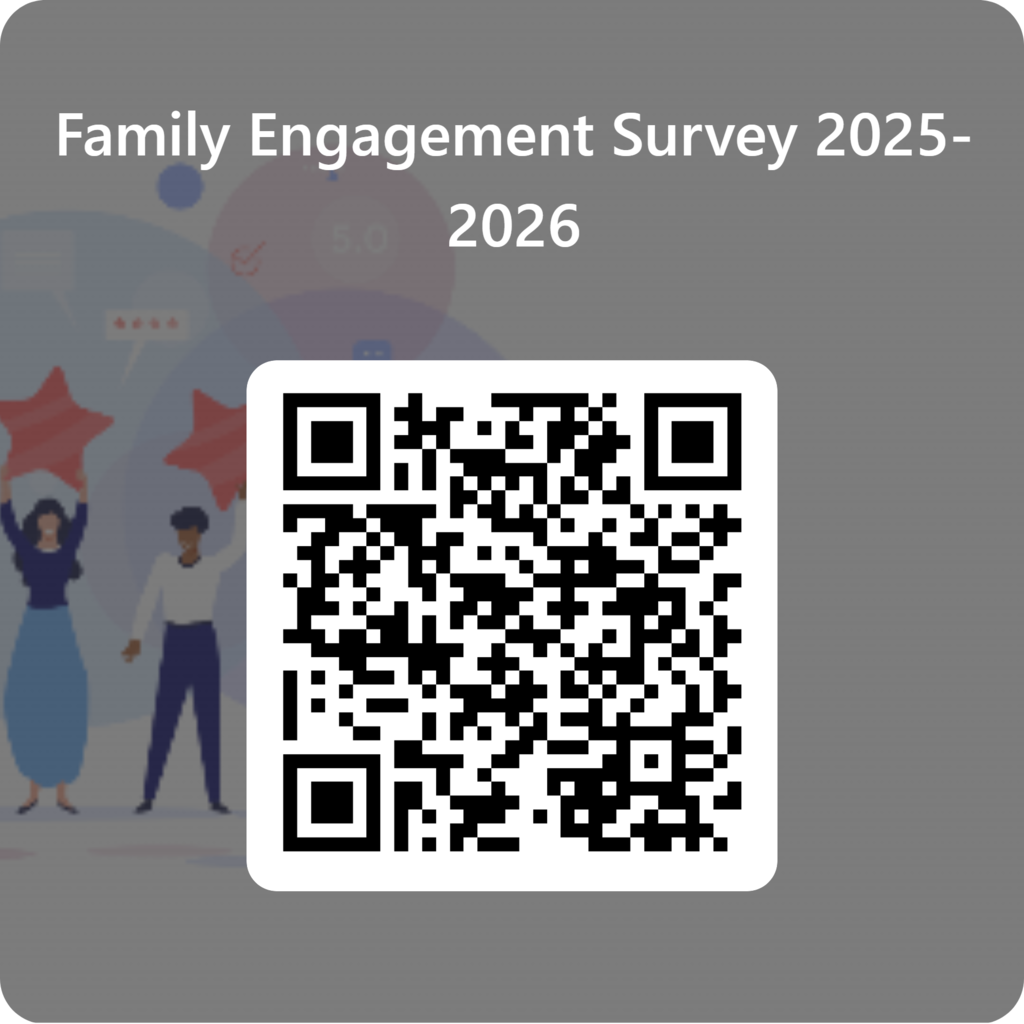 QR code to complete the family engagement survey and RSVP to the advisory meeting