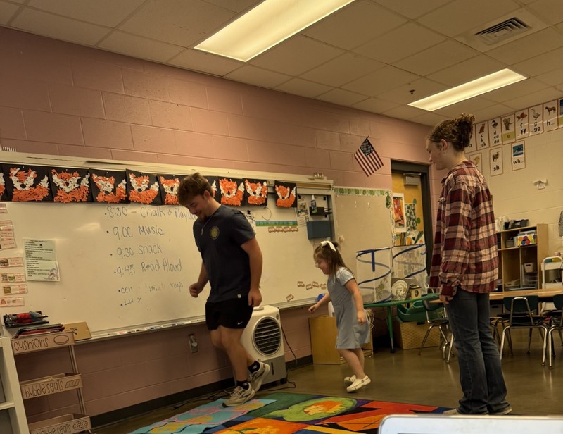 playing hopscotch