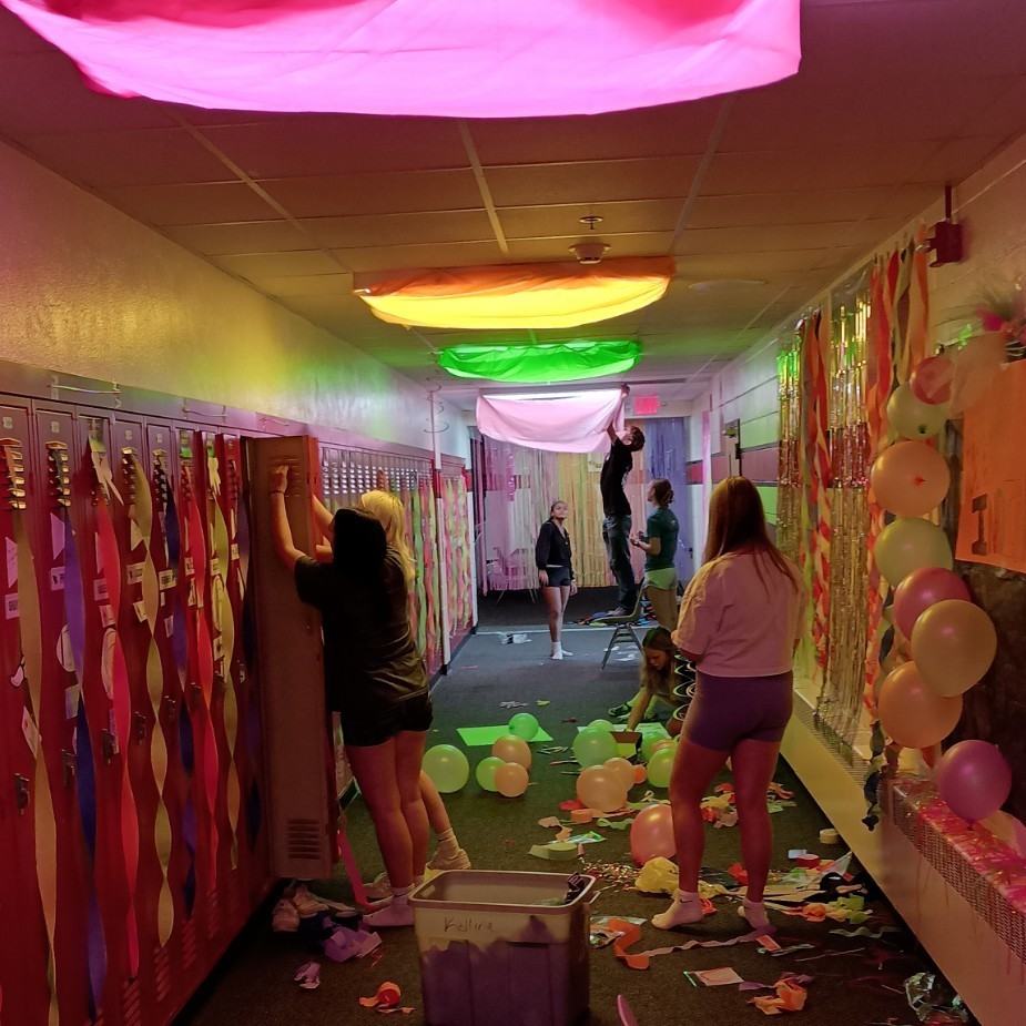 colorful hallway