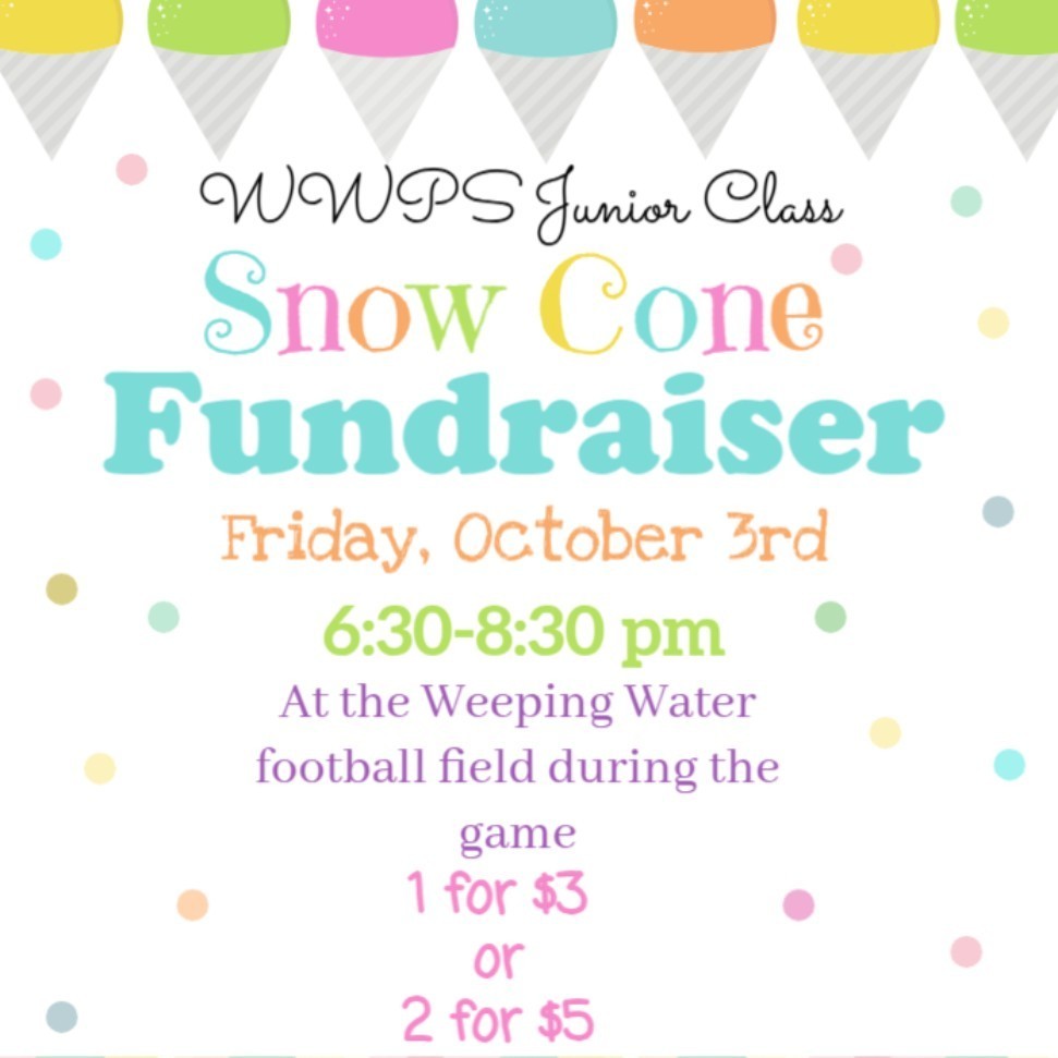 Junior class snow cone fundraiser