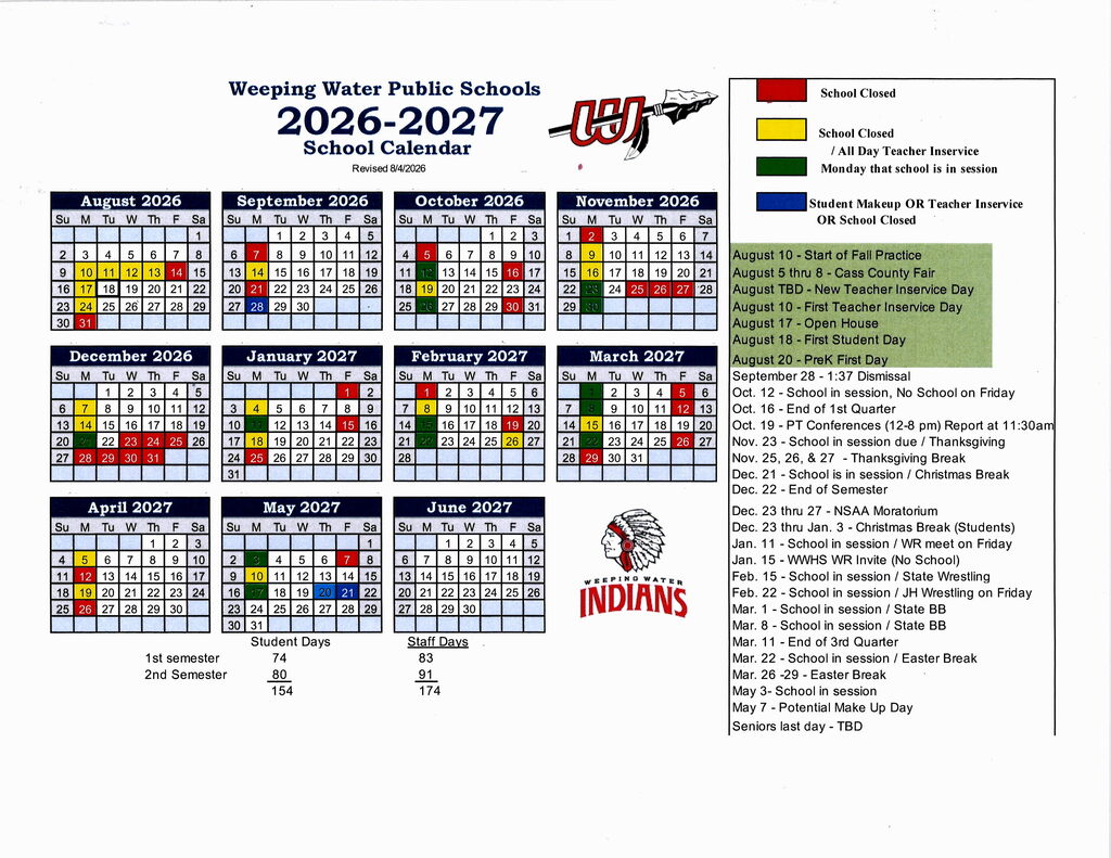 Updated Calendar