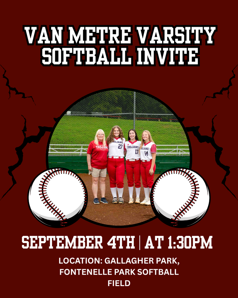 Graphic promoting the Weeping Water softball team competing in a tournament, with the tournament date, location, and game times listed on the graphic.
