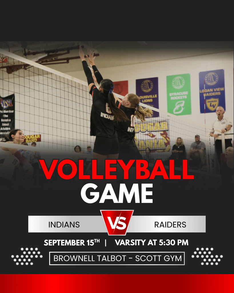 Weeping Water varsity and junior varsity volleyball teams travel to Brownell Talbot for a 5:30 p.m. match on Tuesday, September 15.