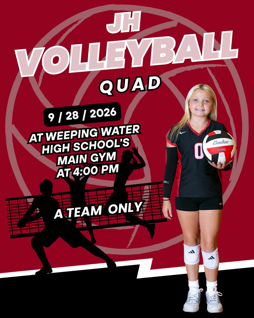 Weeping Water junior high volleyball participates in a volleyball quad at 4:00 p.m.