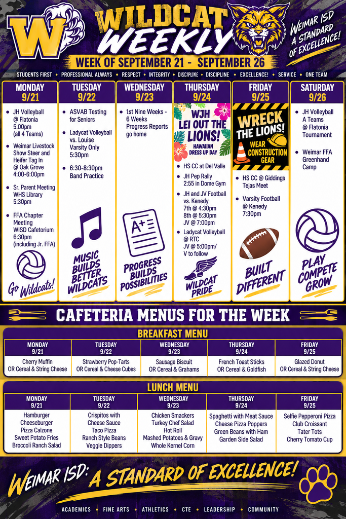 Wildcat Weekly Sept 21-25