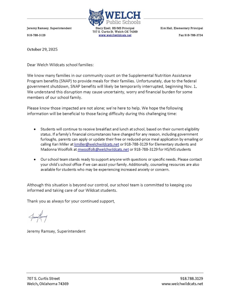 SNAP Supt Memo 10-29-25