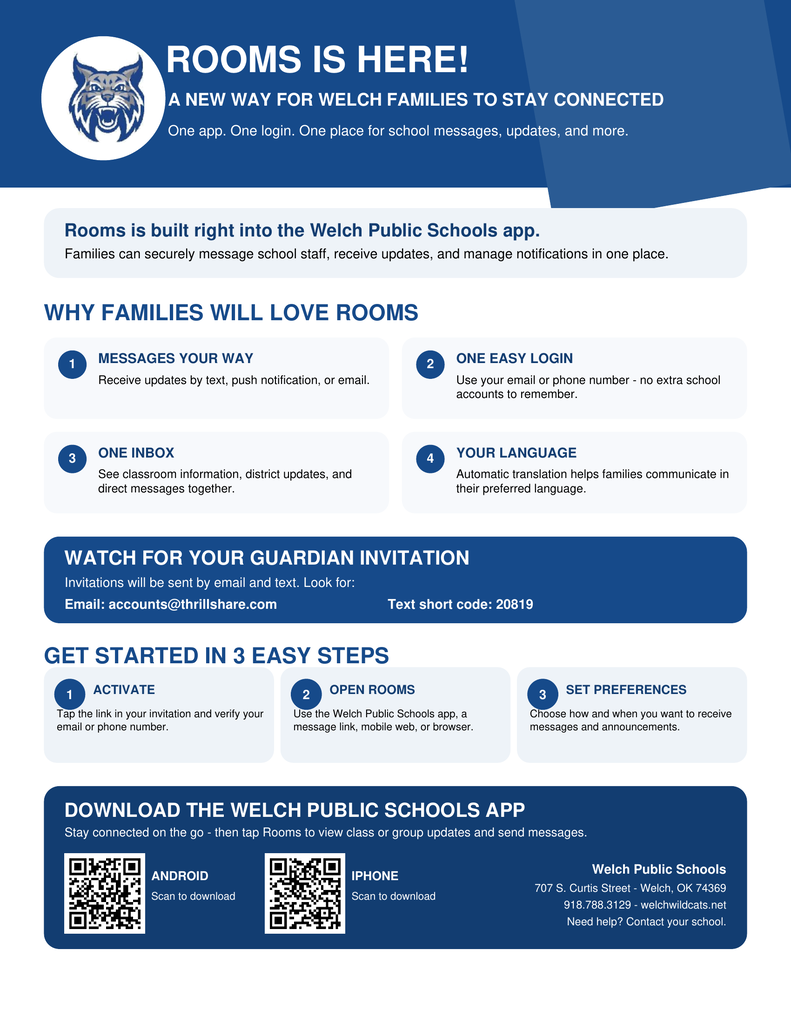 Rooms announcement