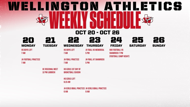 weekly schedule