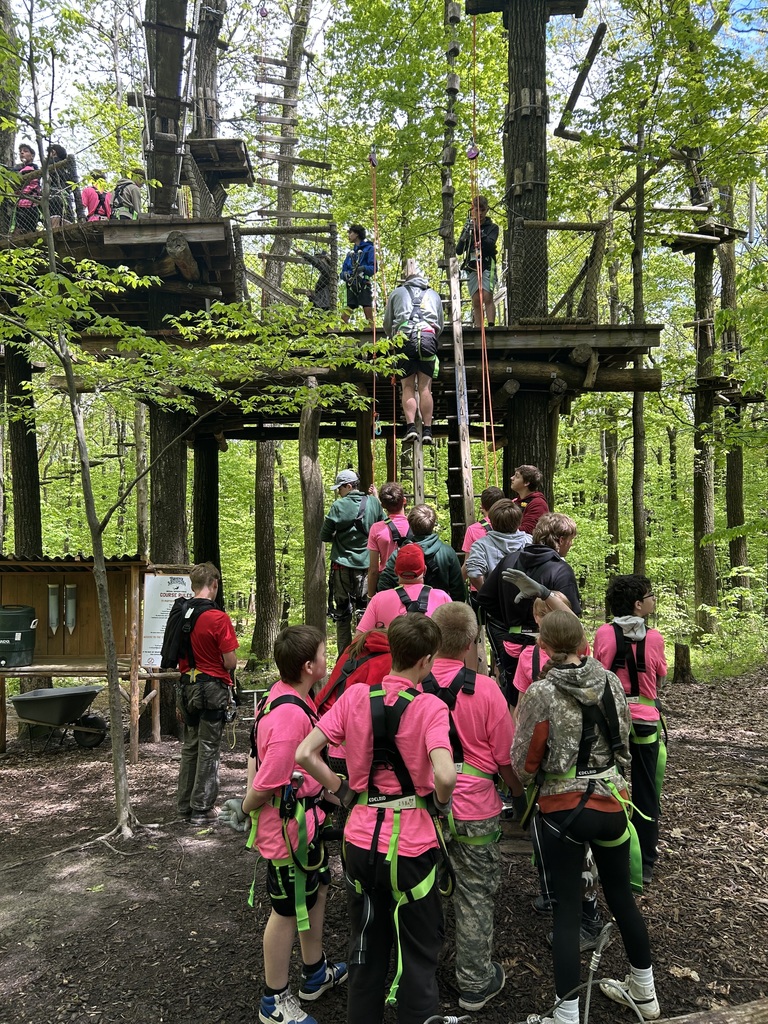Line waiting for high ropes couse
