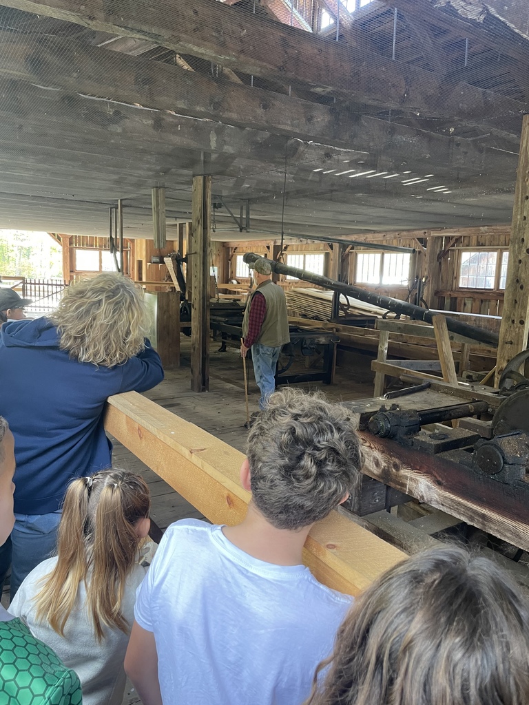 Students viewing lumber presentation