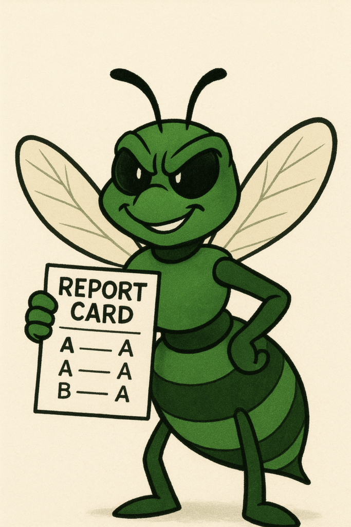 Green Hornet holding report card
