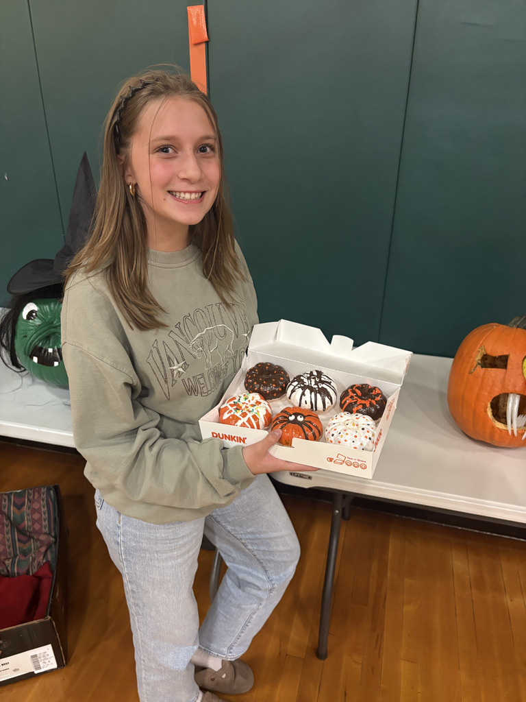 Student with pumpkin