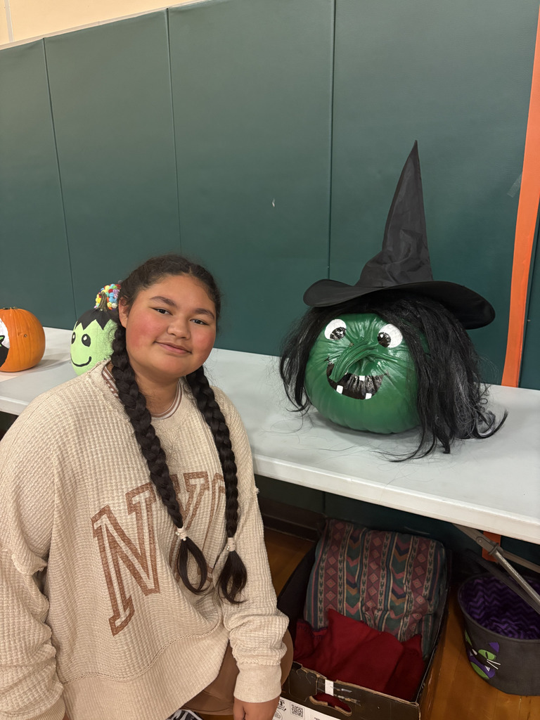 Student with pumpkin