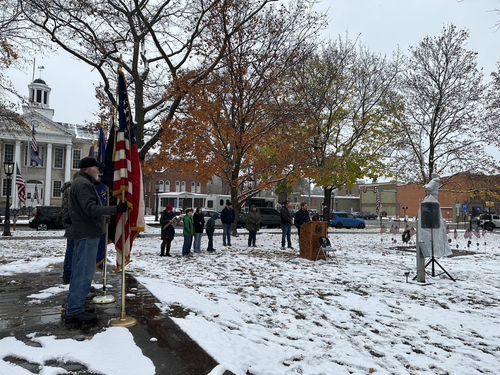 Veterans Day Ceremony on Green