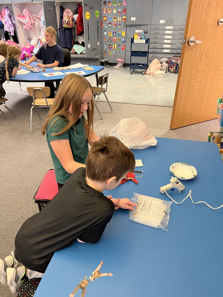 Students making crafts