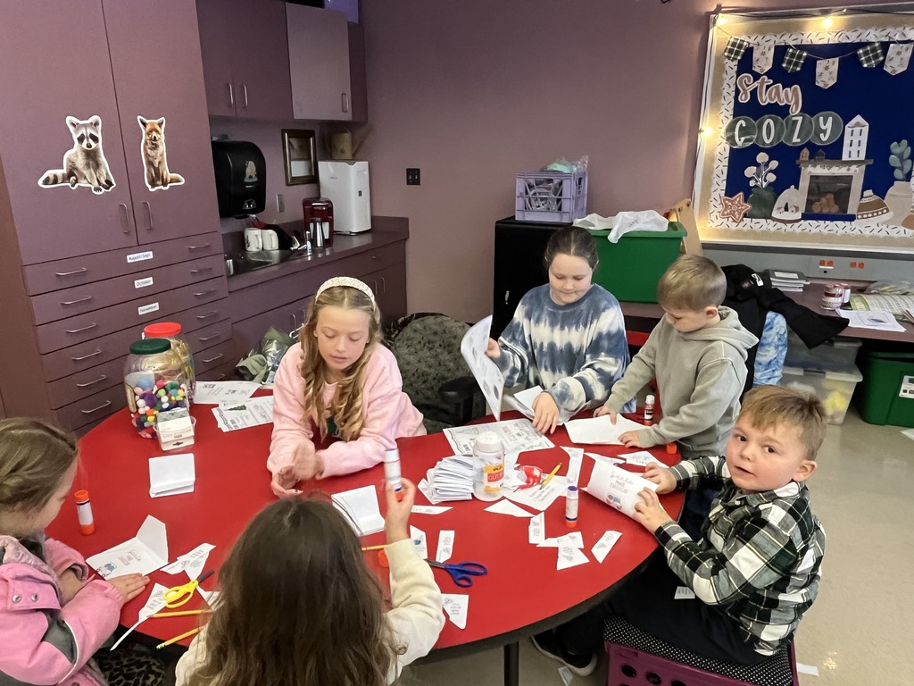 Students making crafts