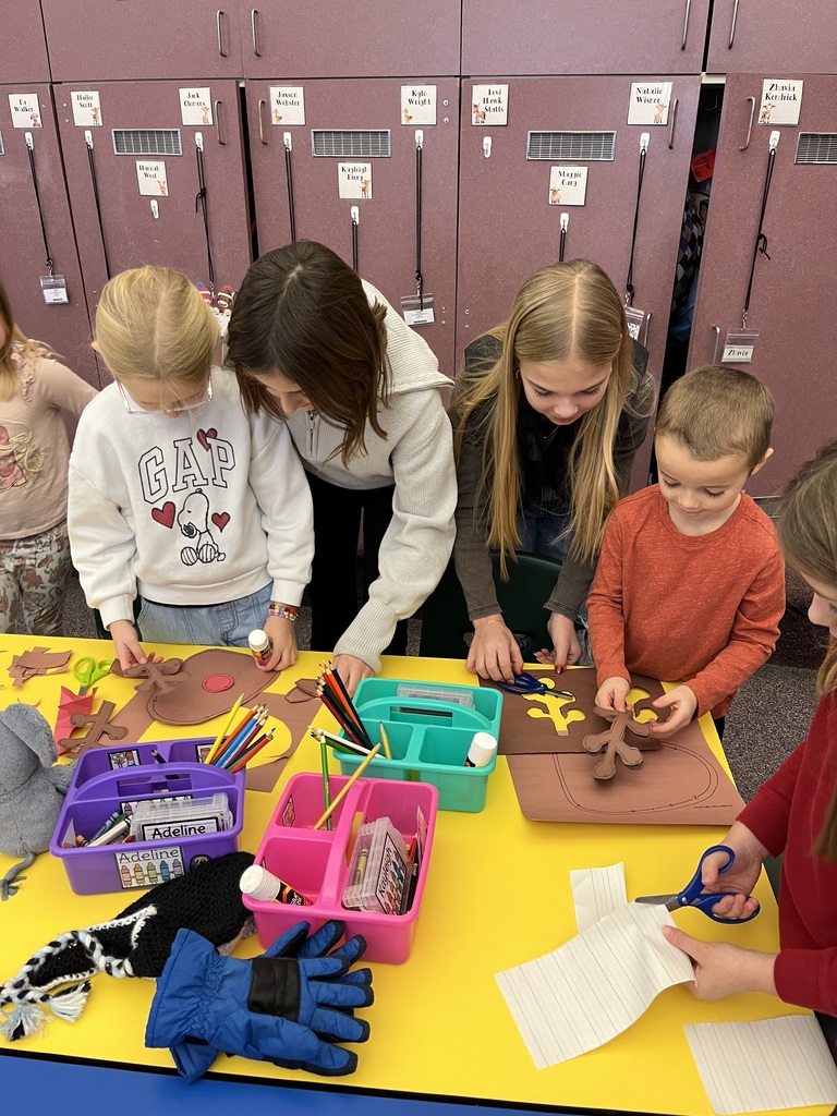 Students making crafts