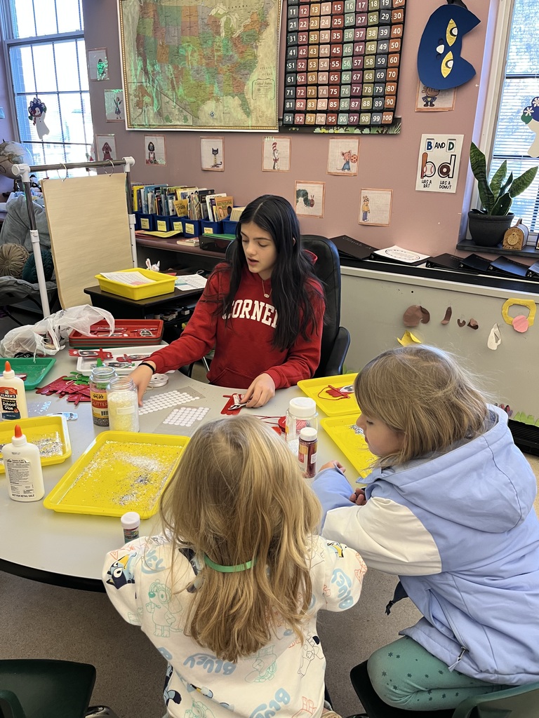 Students making crafts