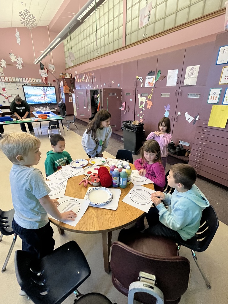 Students making crafts
